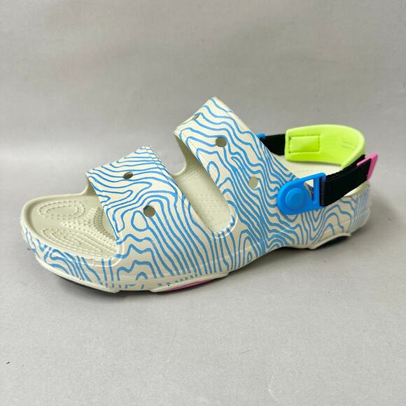 Crocs Classic All-Terrain Topographic Sandal Bone/Multi Women's Size 11 Mens 9 - Picture 1 of 15